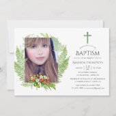 国の緑のバプテスマまたは《キリスト教》洗礼式や命名式 招待状 (正面)