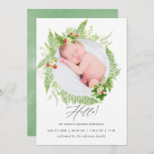 国の緑の誕生発表の写真カード 案内状 (正面/裏面)