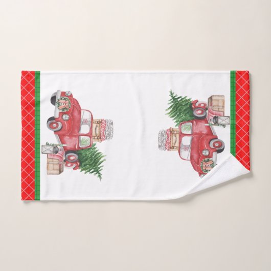 国の聖降誕祭の古いトラックの木風呂の精神 ハンドタオル (ハンドタオル)