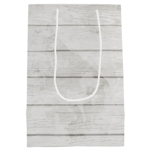 国の花の木製のメーソンジャーの結婚式 ミディアムペーパーバッグ (裏面)