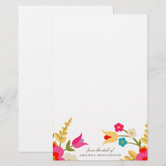 国の花 便箋 (正面/裏面)