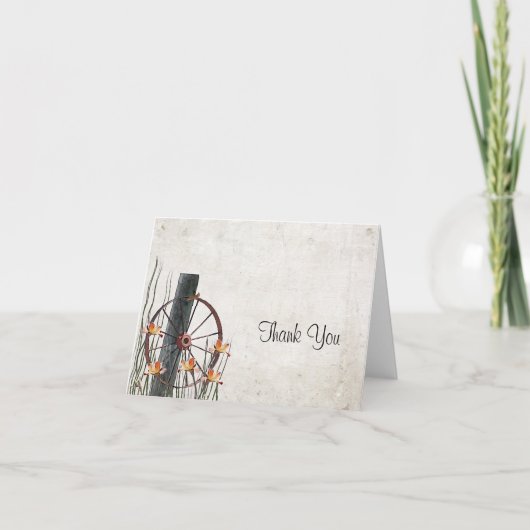 国の荷馬車の車輪-ありがとう サンキューカード (正面)