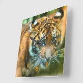 国の虎の青年 スクエア壁時計 (傾斜)