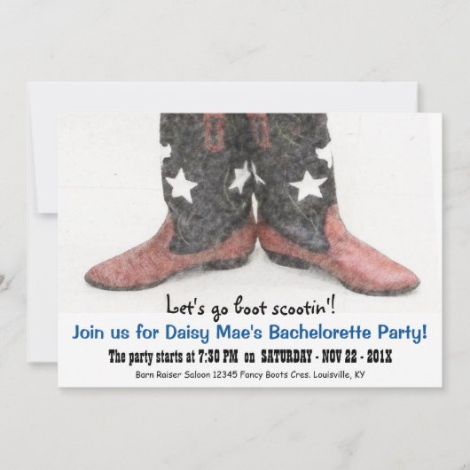 国の西部のアメリカのバチェロレッテ 招待状 (正面)