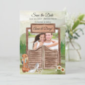 国の西部のカウボーイの写真の保存日付 セーブザデート (スタンド正面)