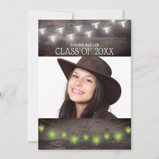 国の西部の南西写真の卒業パーティー 招待状 (正面)