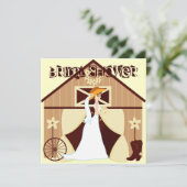 国の西部の女性のカーボーイのブライダルシャワー招待状 招待状 (スタンド正面)