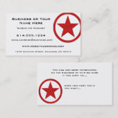 国の西部の星かバッジの赤3の名刺 名刺 (正面/裏面)