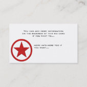 国の西部の星かバッジの赤3の名刺 名刺 (裏面)