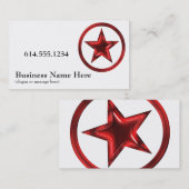 国の西部の星かバッジの赤4の名刺 名刺 (正面/裏面)