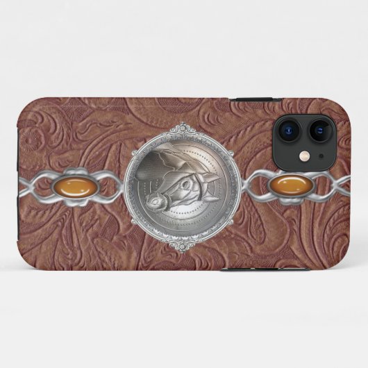 国の西部の用具を使われた革iPhone/iPadの箱 Case-Mate iPhoneケース (裏面(横))