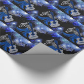 国の西部音楽青いギターおよびカウボーイ・ブーツ ラッピングペーパー (角)