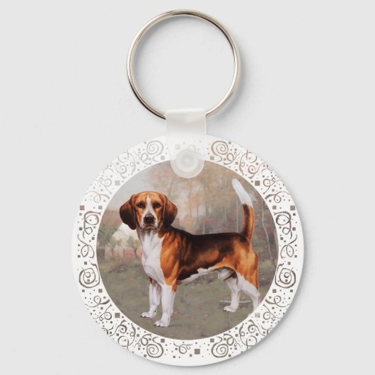 国の設定でビーグル キーホルダー (正面)