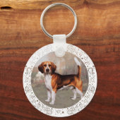 国の設定でビーグル キーホルダー (正面)