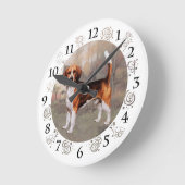 国の設定でビーグル ラウンド壁時計 (傾斜)