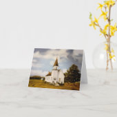 国の設定のメッセージカードの白い教会 カード (黄色い花)