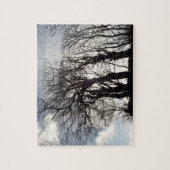 国の車線コーンウォールイギリスに沿う冬の木 ジグソーパズル (縦)