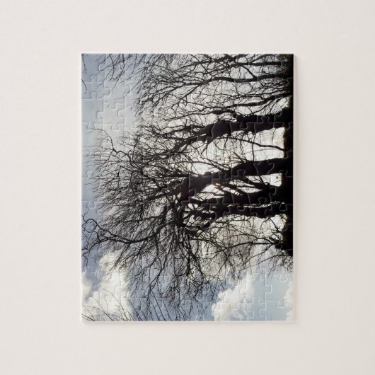 国の車線コーンウォールイギリスに沿う冬の木 ジグソーパズル (縦)
