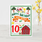 国の農場のパーソナライズなバースデー・カード カード (黄色い花)