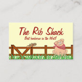 国の農場のブタのバーベキュー 名刺 (正面)