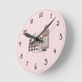 国の農場の柱時計 ラウンド壁時計 (傾斜)