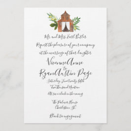 国の農場の納屋の結婚式招待状 招待状