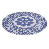 国の農場の青および白い点検の花柄パターン カッティングボード (角)