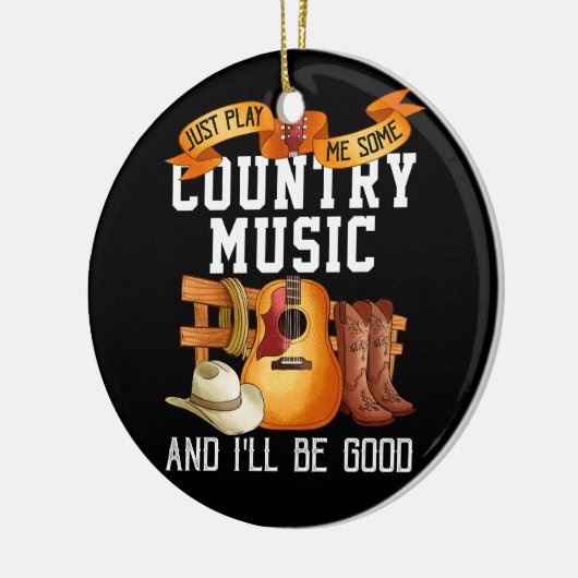 国の遊音楽を私に教えてくれれば私は良くなる セラミックオーナメント (左)