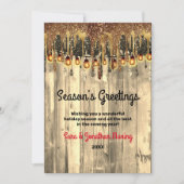 国の金ゴールド素朴グリッターがクリスマスを乾燥 シーズンカード (正面)