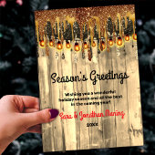 国の金ゴールド素朴グリッターがクリスマスを乾燥 シーズンカード