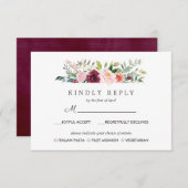 国の開花 |の応答結婚RSVP MEALオプション 出欠カード (正面/裏面)