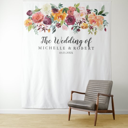 国の開花 |の結婚背景 – フォトブース タペストリー (インサイチュ)