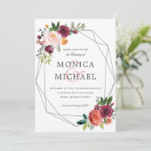 国の開花 |フローラ幾何学植物結婚の 招待状 (スタンド正面)