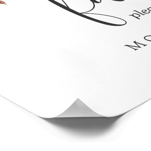 国の開花 |秋の花の結婚式の引き出物標識 ポスター (角)