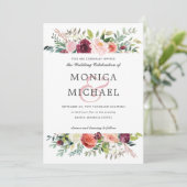 国の開花 | Autumn Flowers Chic 結婚's 招待状 (スタンド正面)