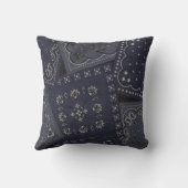 国の青いバンダナパターンMoJoの装飾用クッション クッション (裏面)