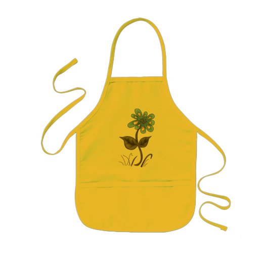 国の青の花 子供用エプロン (正面)