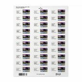 国の風景と風光明媚な景色の松、霧 ラベル (フルシート)