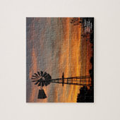 国の風車のシルエットのパズル ジグソーパズル (縦)