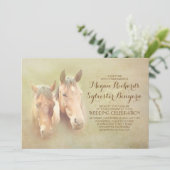 国の馬のカップルとの素朴な結婚式の招待 招待状 (スタンド正面)