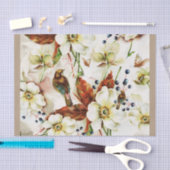 国の鳥の庭のヴィンテージの花 薄葉紙 (クラフト)