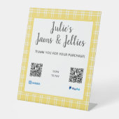 国の黄色い格子状QRコード支払 台座サイン (正面)