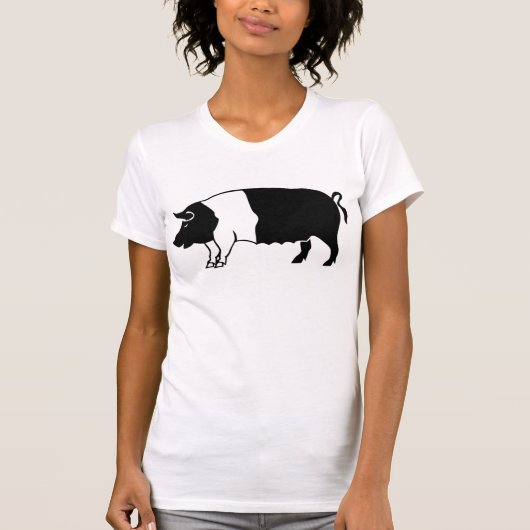 国の黒いブタ Tシャツ (正面)