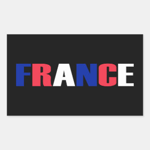 国の3色の色のフラグにフランス語を入力 長方形シール