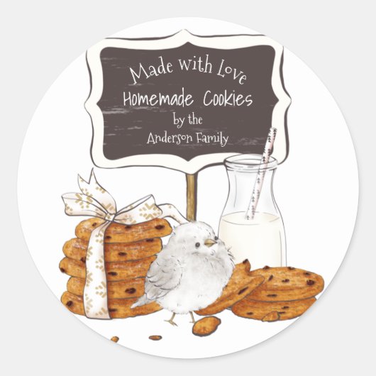 国のCookieラベル ラウンドシール (正面)