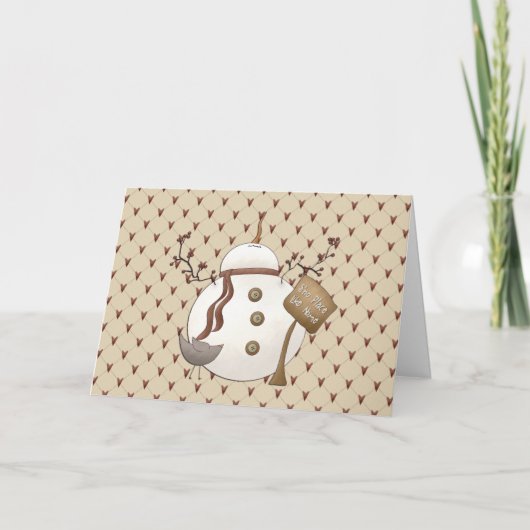 国のNowelの雪だるまのクリスマスカード シーズンカード (正面)