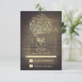 国のRSVPを結婚する素朴な花のメーソンジャー 出欠カード (スタンド正面)