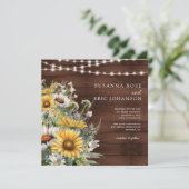 国はっきりしたのヒマワリの木の弦のラ結婚イト 招待状 (スタンド正面)