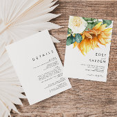国はっきりしたのヒマワリ結婚の花束 招待状