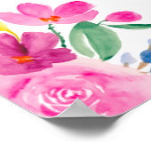 国はっきりしたフローラ水の色の歓迎ブライダル ポスター (角)